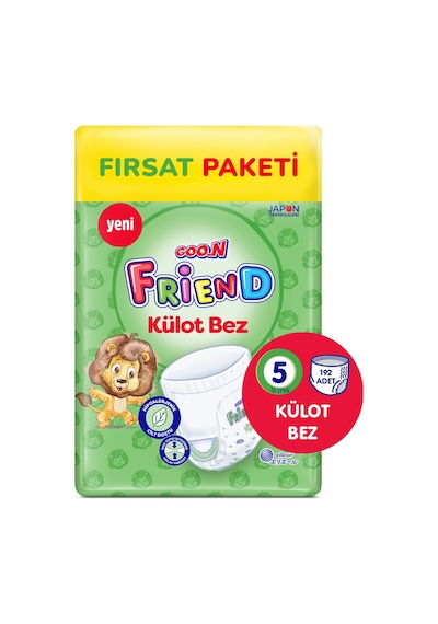 Goo.n Friend Külot Bebek Bezi 5 Numara Büyük Fırsat Paketi - Cilt Dostu - 192 Adet