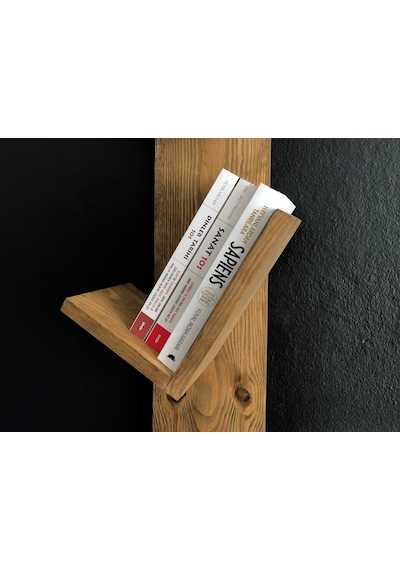 O&Awood Doğal Ahşap Kitaplık, Dekoratif Tasarım Ahşap Vintage Kitaplık, R (497955250)