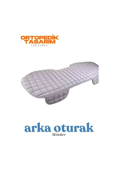 Gri Kadife Yüzeyli Araba Oturak Minderi Kaymaz, Arka Koltuklara Uyumlu