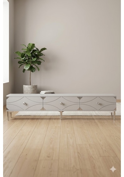 Tsa1897bs Alfa Tv Sehpası Beyaz-silver 180cm
