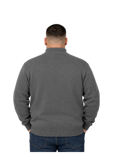 Battalmoda Erkek Büyük Beden Füme Hattush Dik Yaka Cepli Triko Hırka 3xl-4xl-5xl-6xl