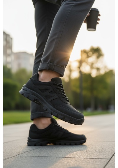 Khayt Herbert Su Ve Soğuk Dayanıklı Rahat Kaymaz Taban Erkek Kadın Kışlık Sneaker Ayakkabı Black