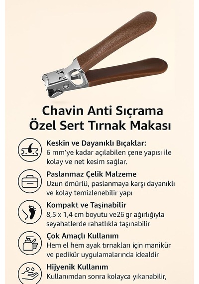 Anti Sıçrama Özel Sert Tırnak Makası Cin638