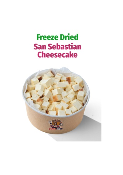 Freeze Dried San Sebastian Cheesecake Kurutulmuş Çıtır Cheesecake Küpleri, Karamelize Atıştırmalık - 300 Gr