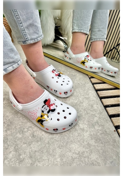 Günlük Anne Kız Terlik Sabo Hemşire Doktor Aşçı Sandalet Desenli Taban Crocs Crf-8246 Minniemouse Günlük Anne Kız Terlik Sabo Hemşire Doktor Aşçı Sandalet Desenli Taban Crocs Crf-8246 Minniemouse