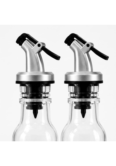 Lexroo 2 Li Cam Yağlık Sirkelik Seti, 300 Ml X 2, Akış Kontrollü Kapaklı Zeytinyağı Ve Sirke Şişesi Çok Renkli