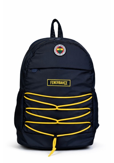 Fenerbahçe Lisanslı İpli Sırt Çantası - 3 Bölmeli Laptop Gözlü Sarı Lacivert Okul Çantası Çok Renkli