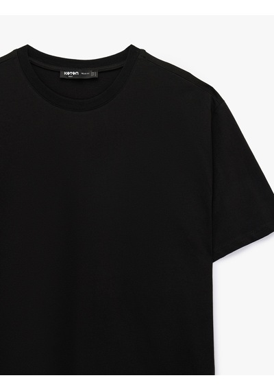 Koton Pamuklu Bisiklet Yaka Kısa Kollu Basic Oversize Tişört Siyah 6sam10511mk Koton Pamuklu Bisiklet Yaka Kısa Kollu Basic Oversize Tişört Siyah 6sam10511mk