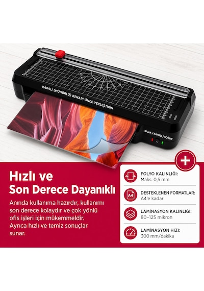 4 Ü 1 Arada A245 Combo Laminasyon Makinesi ,giyotin Makinesi ,köşe Kesme Aparatı