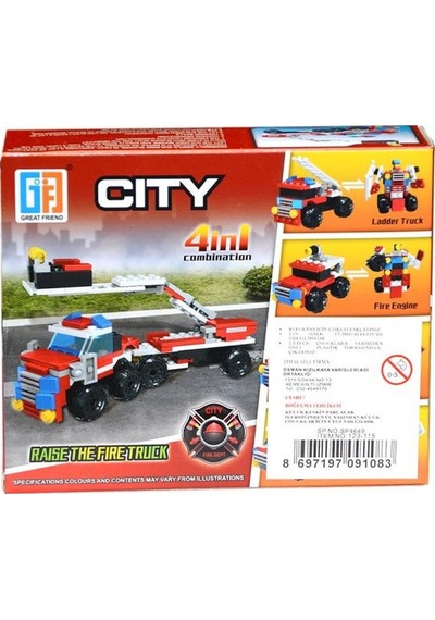 Kzl-123-115 Kızılkaya. City Araç Yapı Blokları 53 Parça.