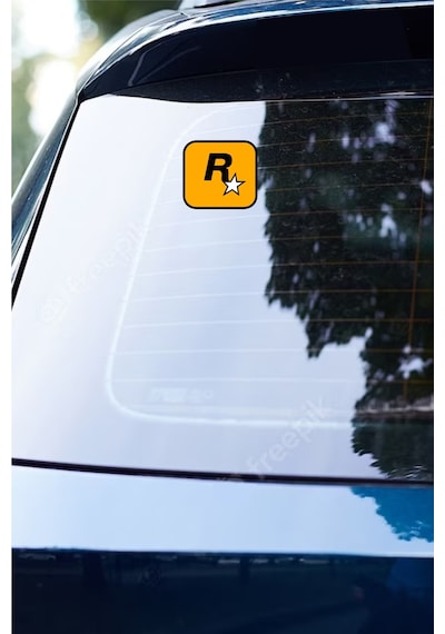 8x7 Cm Rockstar Games Sticker Araba Laptop Oto Motor Sticker