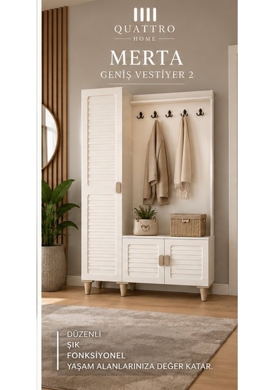 Merta Geniş Vestiyer Ahşap