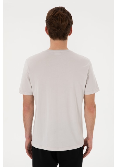 U.S. Polo Assn. Erkek Regular Fit Bisiklet Yaka Açık Gri Tişört 50306922-VR001