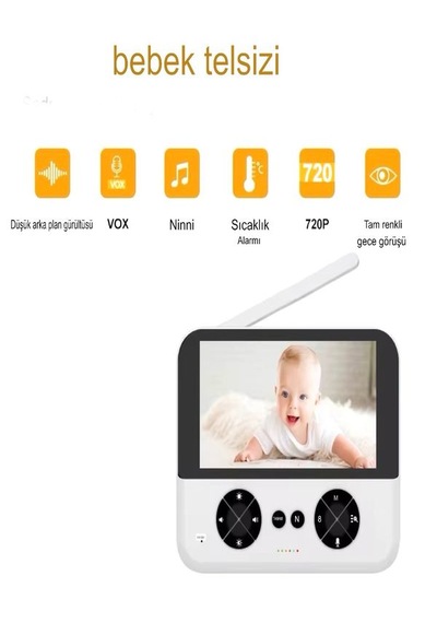 Deanb 4.3 İnç Kablosuz Monitörlü 150m Menzil 720p 2.4ghz İnterkom Harek