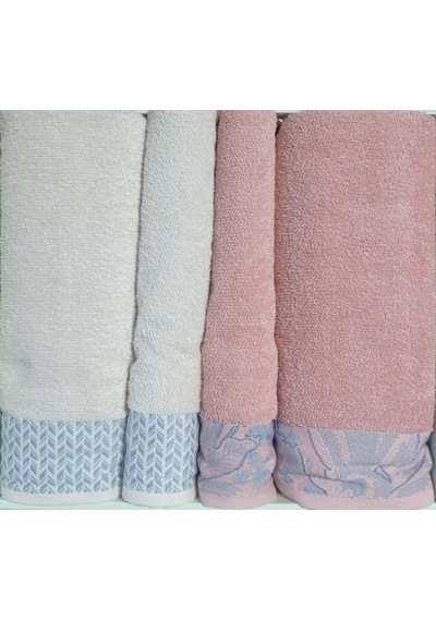 Özdilek Candidum Pembe-krem/mavi Best Set Bambu Aile Hamam Seti H Krem - Pembe