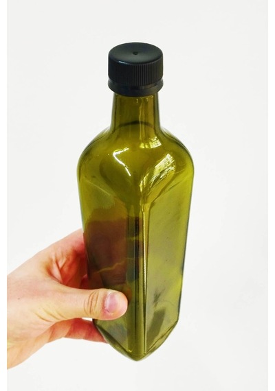 750 Ml Yeşil Maraska Kilitli Sızdırmaz Kapaklı Yağ Şişesi 750 Cc Kapüşonlu Köşeli Cam Şişe 20 Adet Diğer