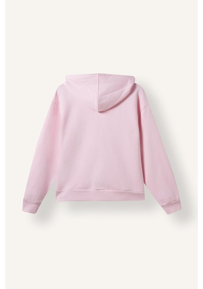 Defacto Relax Fit Kapüşonlu Cepli Basıc Fermuarlı Sweatshirt C1809ax26wnpn38 Pembe-pn38