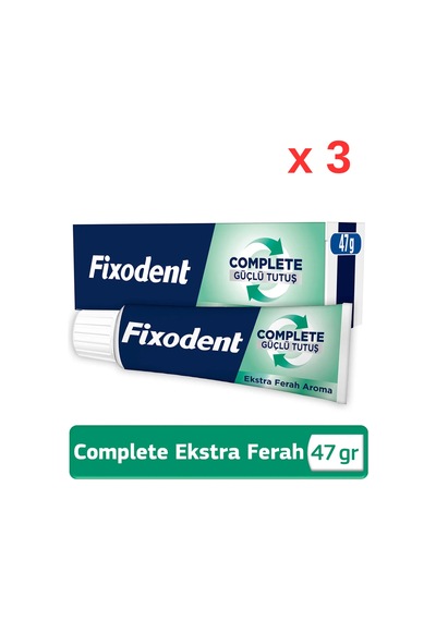 Complete Ekstra Ferah Diş Protezi Yapıştırıcı Krem 47g - 3 Adet