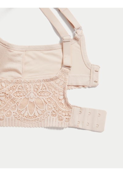 Marks & Spencer Body Soft:trade Mark: Dantel Detaylı Balensiz Pamuklu Ameliyat Sonrası Sütyeni Pembe