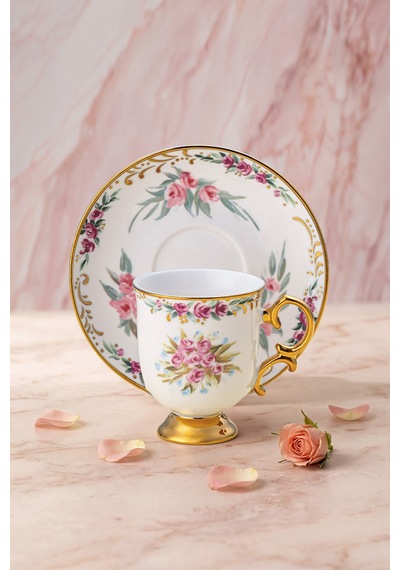 Emsan Rose 6 Kişilik Kahve Fincan Takımı 80 Ml Multicolor