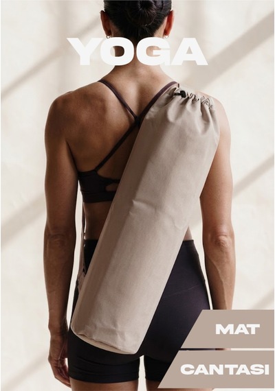 Moab Yoga Matı & Pilates Matı Taşıma Çantası , Keten-pamuk , 75x25 Cm , Ayarlanabilir Askılı Krem Krem