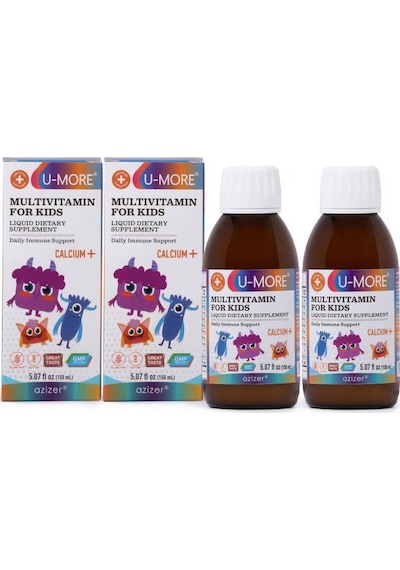 2'li Gelişim Paketi - Çocuklar İçin Multivitamin & Kalsiyum Şurubu 150 Ml X2 - Çinko Ve C Vitaminli