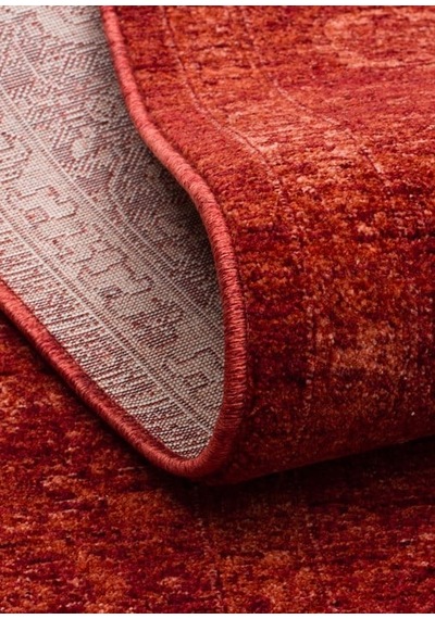 Shiraz Shr 03 Red Vintage Eskitme Tarzı Yumuşak Dokulu Salon Halısı Oturma Odası Halısı Kırmızı