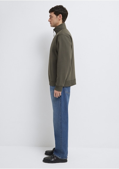 Mavi - Yarı Fermuarlı Haki Basic Sweatshirt 0s10278-71553 Yeşil