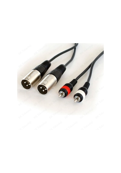 2 XLR Erkek to 2 RCA Erkek Mikser Mikrofon Ses Kablosu - 3 Metre