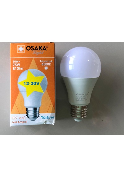 Osaka 12-30v E 27 Led Lamba 10w 75w 810 Lümen 6500kelvin Beyaz
