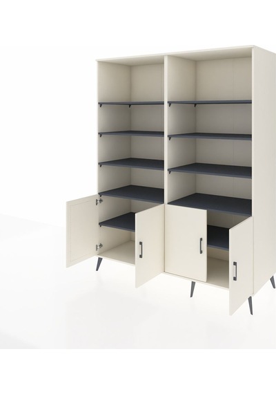 Kronos Gardrop 10 Raflı 4 Kapaklı 176x59x221 Aytaşı-aytaşı/antrasit Beyaz