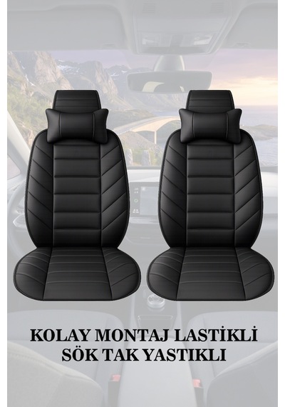 Fiesta 2023 Uyumlu Siyah Renk Premium Lüks 2 Adet Minder Ve Yastık