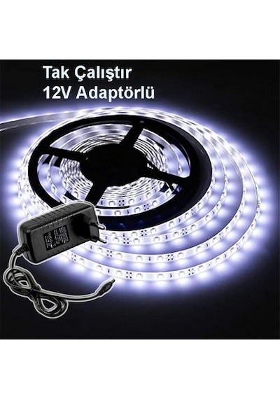 Tak Çalıştır Mutfak Dolabı Ledi Şerit Led 5 Metre Beyaz 6500k