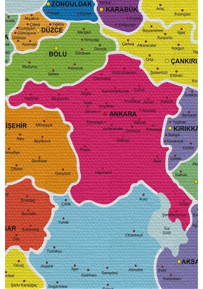 Duvar Örtüsü Detaylı Güncel Türkiye Haritası Kaliteli Kanvas Duvar Halısı-4049
