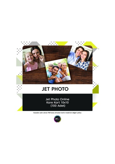 Jet Photo Online Kare Kart 10x10 100 Adet - 2 Adet Tarı