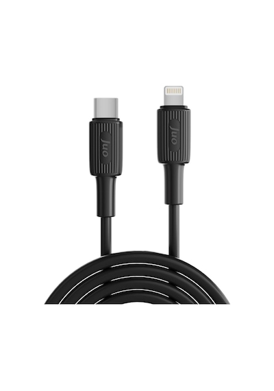 Juo JCBS272-B 27w Usb Type-c To Lightning Apple Uyumlu iPhone - iPak Silikon Hızlı Şarj Ve Data Kablosu Siyah 2 Metre