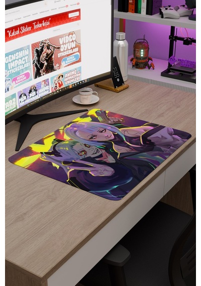 Cyberpunk Edgerunners Dikişli Kauçuk Oyuncu Mousepad V5 - 48x40 Xl Gaming Mouse Pad
