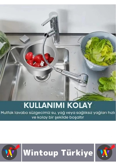 Kolay Kullanım Atık Kalıntı Kötü Koku Önleyen Kuğu Tasarımlı Paslanmaz Mutfak Lavabo Drenaj Sepeti Çok Renkli