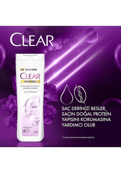 Clear Women Kepeğe Karşı Etkili Komple Bakım Şampuan 3 x 350 ML