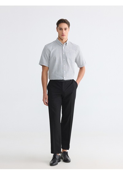 Lcwaıkıkı Classic Beyaz Regular Fit Ekose Poplin Erkek Gömlek