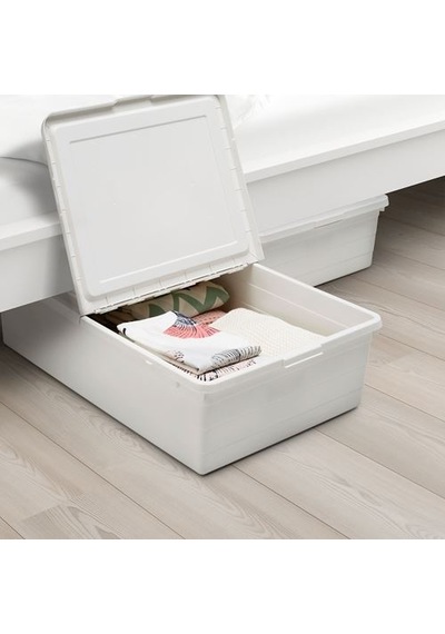 Ikea Sockerbıt Kapaklı Kutu, Beyaz, 50x77x19 Cm