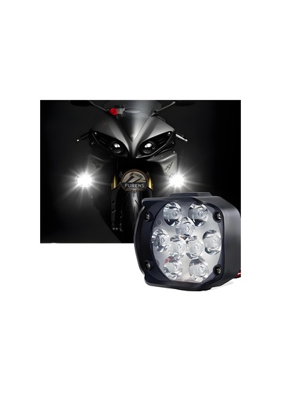 9 Led Motosiklet Farları Parlak Beyaz Işık 15000 Lümen Led Scooter Spot Işığı Motosiklet Sis Lambası 2 Adet