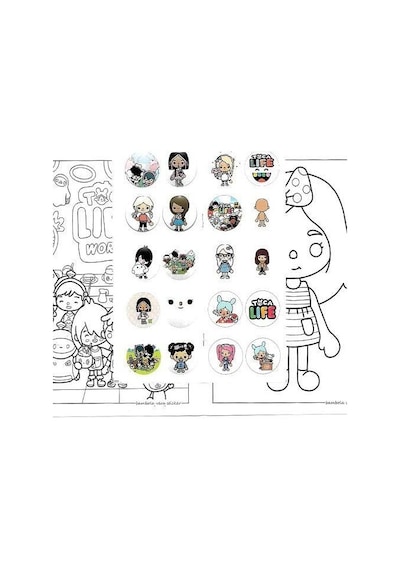 Toca Boca Boyama Kitabı Stickerlı 16 Sayfa