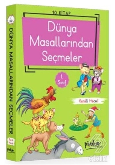 1. Sınıf Dünya Masallarından Seçmeler Heceli Seti 10 Kitap Takım- Pinokyo