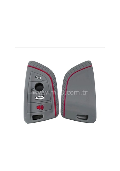 Lüx Bmw F15 G20 F48 F39 X5 X6 Üçgen Tip Gri Renk Silikon Anahtar Kılıfı 1.ci Kalite