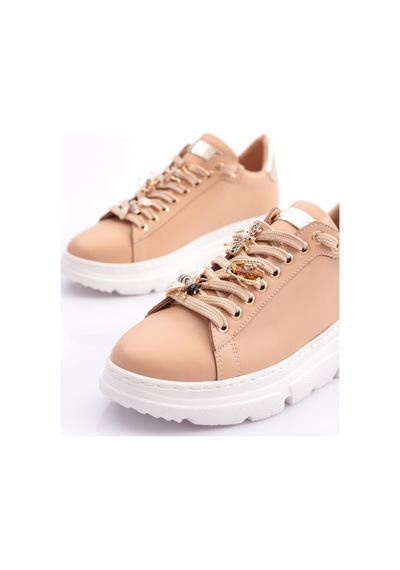 Dgn Es852 Kadın Kalın Taban Ari Tokali Sneakers Ayakkabi Nude