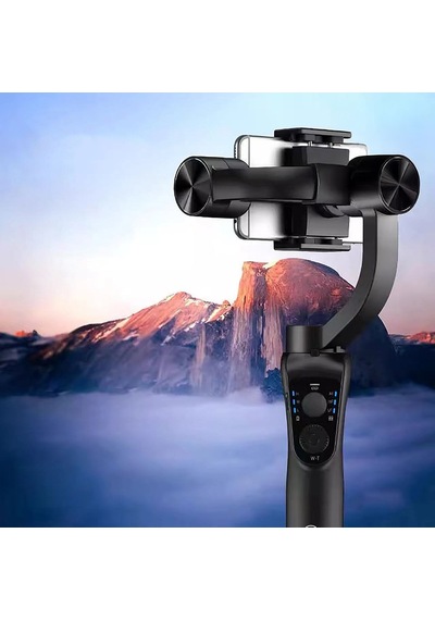 Go Des Gd-s5 3 Eksen El Tipi Yüz Tanıma Takip Özellikli Led Işıklandırmalı Gimbal Stabilizatör Siyah