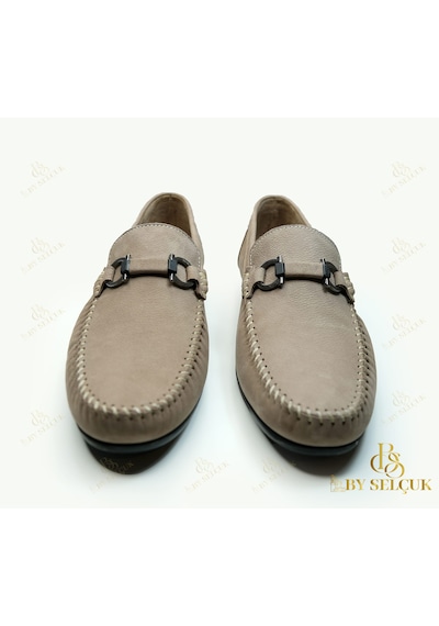 Loafer Nubuk Deri Ayakkabı Bej