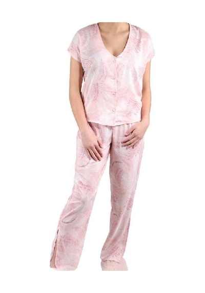 Kaliteiste Kadın Saten Pijama Takımı Pembe