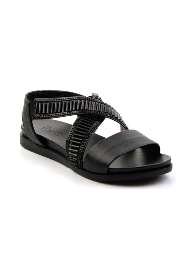 Bambi Siyah Leather Kadın Sandalet K05724660203 Siyah Bambi Siyah Leather Kadın Sandalet K05724660203 Siyah